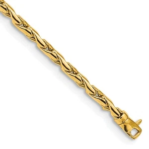 Real 14K Yellow Gold 3.25mm Polished Fancy Link Chain Bracelet; 7.5 inch - Picture 1 of 5
