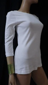 NWT ARCHITECT SZ PETITE S WHITE KNIT BOAT NECK 3/4 PULLOVER TOP BUST 32 - Picture 1 of 6