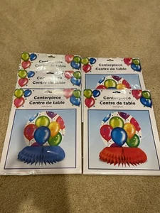 Lot Of 5 Celebration Party Decor Balloons 10” Centerpiece Paper Honeycomb Design - Picture 1 of 2