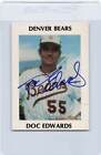 1978 Tiefel Associates Doc Edwards Denver Bears Signed Auto *J5028