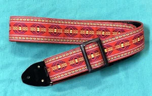 Vtg Gibson Classic Case Candy Coated Metal Buckle ACE Style Woven Guitar Strap - Picture 1 of 10