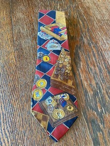 Halston Poker chess cards Tie 