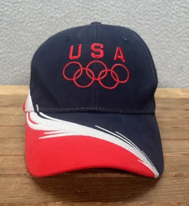 Cappello Olimpiadi USA adulto rosso bianco blu cinturino berretto posteriore ricamato grunge skater - Foto 1 di 9