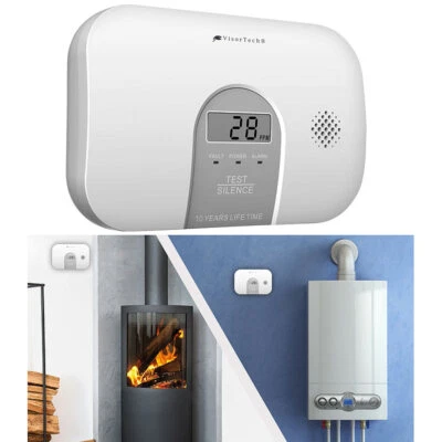 VisorTech Kohlenmonoxid-Melder, 10-Jahres-Sensor, Display, 85 dB, EN 50291 - Bild 1 von 4
