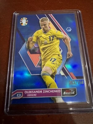 Oleksandr Zinchenko #96 Topps Finest Road To Euro Blue 3/150 - Ukraine - Image 1 of 2