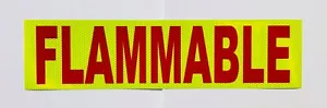 "INFLAMABLE"" 6""x24"" Panel reflectante de palabras cinta de cal y roja Oralite V98" - Imagen 1 de 6