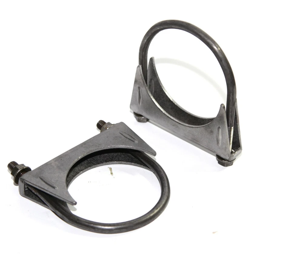 2 piezas para universal 3.5" 3 1/2" O.D. suspensión de escape silenciador abrazadera de perno en U acero dulce Foto 1 de 4