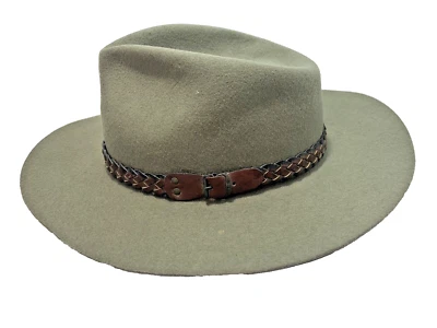 AMJ Pacific Co Sombrero de Vaquero Dos Tonos Verde Top y Bronceado Bajo De Colección Lana Western Foto 1 de 4