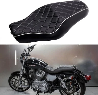 Asiento de pasajero conductor dos arriba negro para Harley Sportster 883 1200 XL1200T hierro 48 Foto 1 de 4