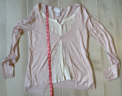 Soft Surroundings Rosa Crema Capas Suéter Top Talla M Mujer’s Seda Cachemira Foto 1 de 3