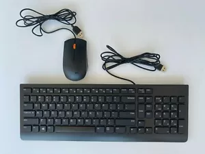Lenovo Wired USB Keyboard Black SK-8823 and Mouse Optical Sensor Combo deal - Picture 1 of 4