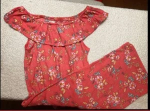 ‘wonder nation’ Girls Pant Jumpsuit s10-12, Large Orange-ish – Elastic Waist - Picture 1 of 6