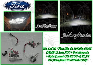 Kit Led H1 10000lm 6000K CANBUS + Portalampada x Abbaglianti Ford Fiesta MK8 - Foto 1 di 6