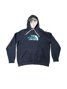 The North Face Pullover Hoodie XL Navy Blue Big Spell Out Logo - Picture 1 of 10