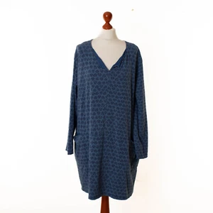 Mujer GUDRUN SJODEN Azul Flores Manga Larga Vestido Túnica Talla 2XL 12488 - Imagen 1 de 7