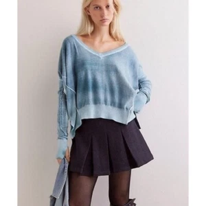 Free People | Maglione con scollo a V We The Free Gibson | Small | Nuovo con etichette - Foto 1 di 4
