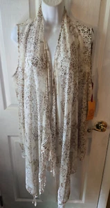 Ruby Rd transparentes ärmelloses Top vorne offen Spitzendetail Damen Gr. L NEU - Bild 1 von 7