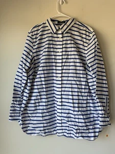 Ralph Lauren Blue White Stripe Button Down 100% cotton Shirt size 2X Nautical - Picture 1 of 9