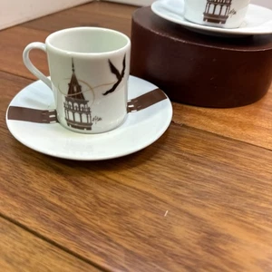 Tosbaa Demitasse braun Espresso Kaffeetasse/Untertasse 70er Jahre italienisches Set 2 Flight - Bild 1 von 6