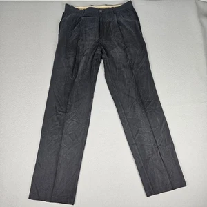 Pantalones de seda Tommy Bahama para hombre 33x34 (33x33) negros plisados rectos informales playa - Imagen 1 de 12