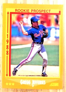 1988 PUNTEGGIO GREGG JEFFERIES ROOKIE CARD #645 NM-MT NEW YORK METS ROYALS TIGERS - Foto 1 di 2
