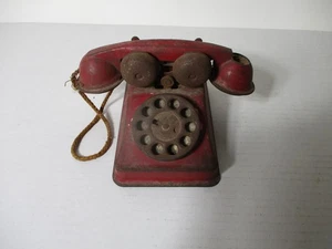 Antikes Metall Meistertelefon Blech Drehspielzeug Telefon - Bild 1 von 7