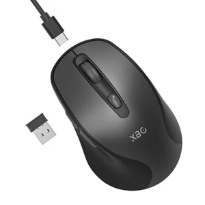 Wireless Mouse, Bluetooth Mouse 5.0+2.4G Rechargeable Silent Wireless Mouse, ... - Picture 1 of 9