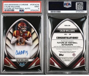 2023 Bowman Chrome U Caleb Williams Future of Football Rookie Auto #/50 PSA 9 - Picture 1 of 6