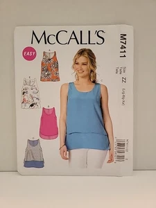 McCalls M7411 Tank Easy Top Gr. LRG XLG XXL Loose Fitting UC/FF - Bild 1 von 2