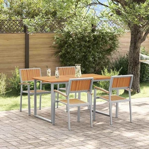 Garten Essgruppe 5 pcs Grau und Braun 140 x 80 x 75 cm - Bild 1 von 11