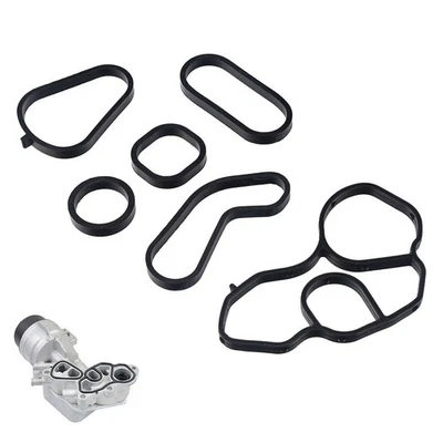 COOLER GASKET SEAL 6pcs/set Black Oil Filter Car Exterior Accessories Brand New - Image 1 of 4