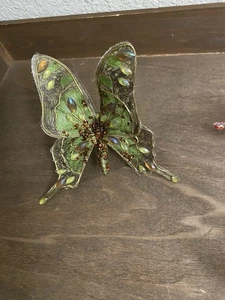 ADORNOS CLIP NAVIDAD DECORATIVOS MARIPOSA BRILLANTE PEDRERÍA ROJO Y VERDE - Imagen 1 de 5