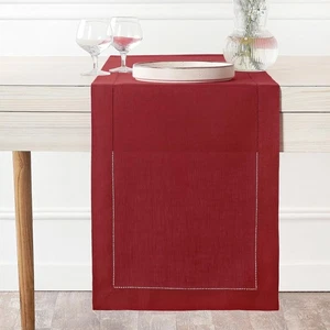 Linen Red Table Runner 108 Inches Long - 100% Pure Linen 14 x 108 Inch Table ... - Foto 1 di 9