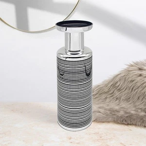 Vincenza Silver & Black Minimalistic Vase - 52cm - Picture 1 of 1