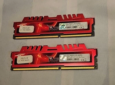 LOT of 2 G.SKILL Ripjaws X 4GB DDR3-1866 F3-14900CL9S-4GBXL free shipping  - Image 1 of 3