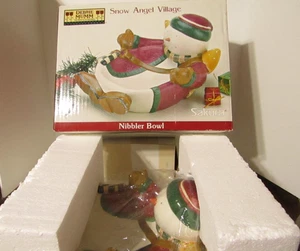 Sakura Debbie Mumm Snow Angel Village muñeco de nieve mordedor tazón nuevo en caja - Imagen 1 de 12