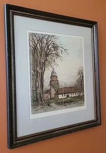Josef Eidenberger Farbradierung handsigniert Schloss Diepholz Germany LESEN - Bild 1 von 24