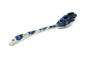 Blue Rose Polish Pottery Forget Me Not Sugar Spoon - Picture 1 of 1