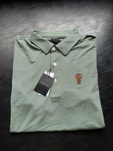 NWT MEN'S DUNNING GOLF POLO, SIZE: S, COLOR: GREEN STRIPED (M8.6) - Picture 1 of 3
