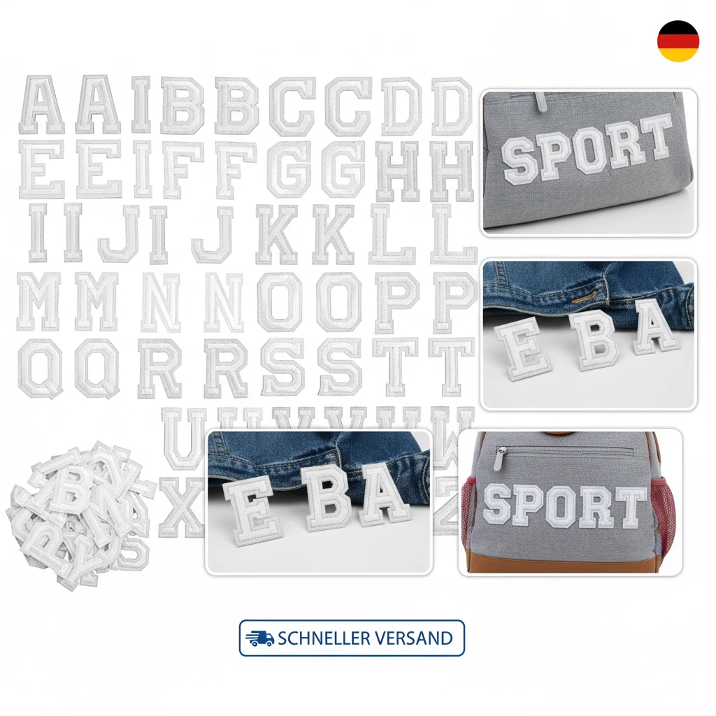 Selbstklebende Chenille-Buchstaben-Aufnäher – 10 Stück, 5,5 Cm, Für Kleidung & Accessoires