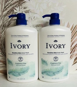2-Pack Ivory ~ Sensitive Skin & Fragrance-Free Body Wash 35 fl oz Each - Picture 1 of 4