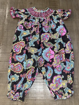 Conjunto Boutique Southern Tots Niñas 18M Mameluco Estampado Paisley Escote Calado Foto 1 de 3