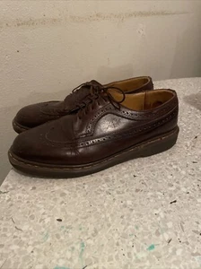 Brogue marrón punta de ala vintage Dr. Martens 3989/59 talla 11 hecho en Inglaterra - Imagen 1 de 11