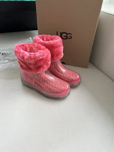 NEU - UGG Drizlita clear Regenboots Gummistiefel Lammfell Sohle & LITA Socken - Bild 1 von 10