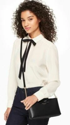 NWT Kate Spade Sawyer Street Declan Black Smooth Leather Cross Body wkru4039 - Image 1 of 4