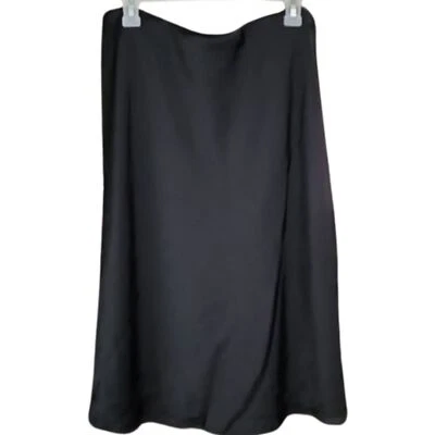NUEVO CON ETIQUETAS RM Rebecca Minkoff Falda Midi Negra Satinada Para Mujer Grande Foto 1 de 4
