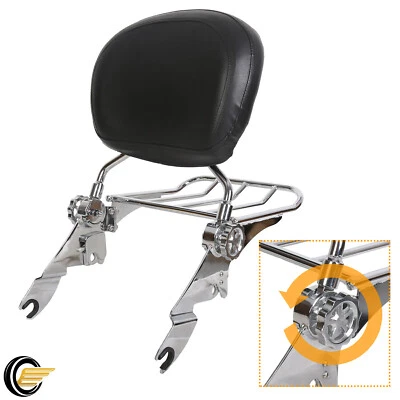 Backrest Sissy Bar Luggage Rack For Harley Davidson Touring Road Glide 2009-2024 - Image 1 of 4