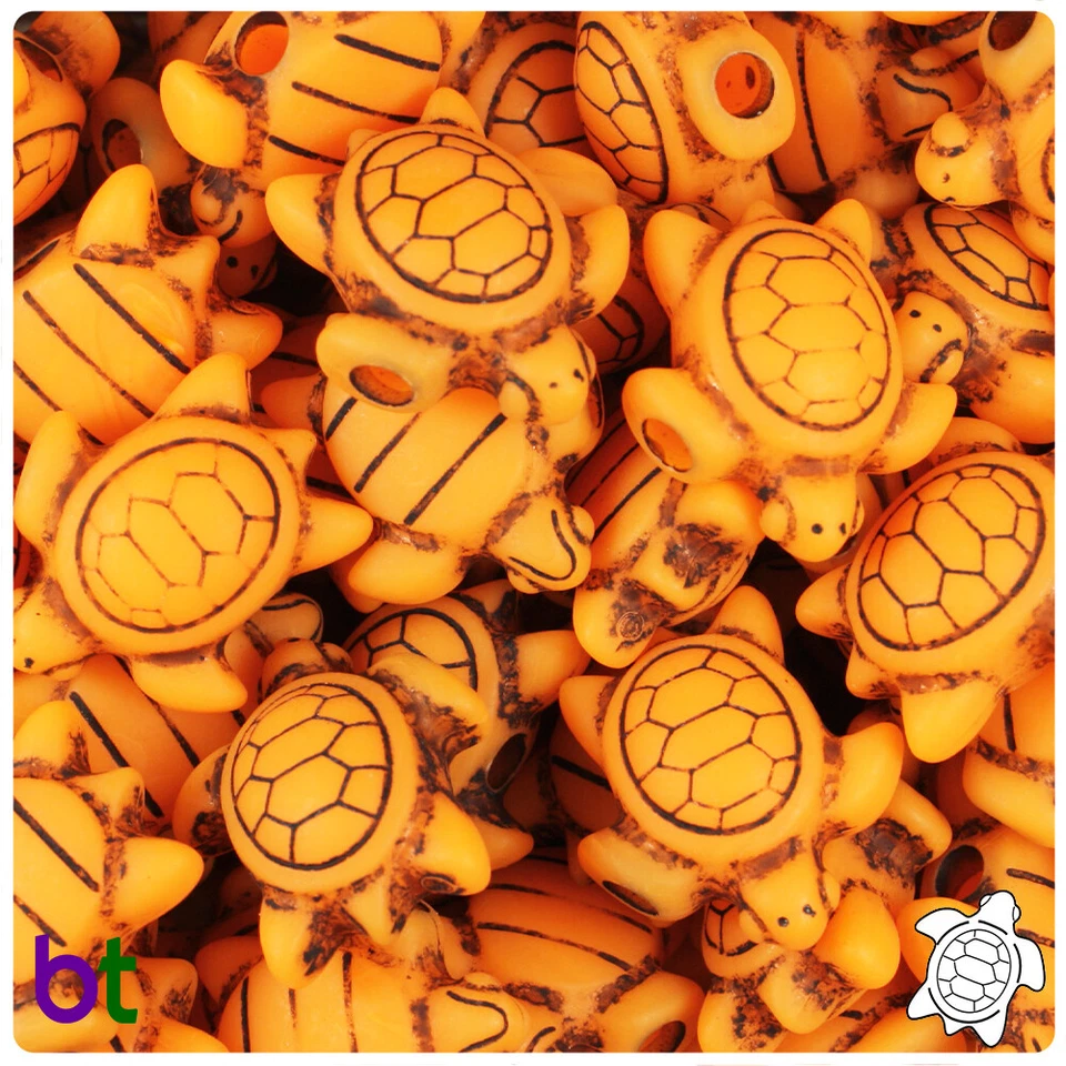 Cuentas de plástico para pony BeadTin en forma de tortuga marina de 23 mm (24 piezas) - elección de estilo Foto 1 de 1