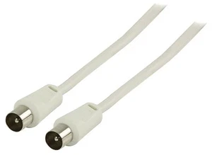 TV Antenne Kabel Blei Flylead weiß 1 Mtr Stecker Stecker Stecker Stecker  - Bild 1 von 2