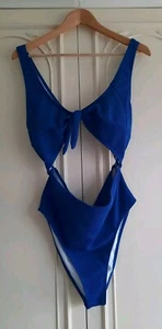 LADIES BATHING COSTUME WITH SPLIT FRONT AND BACK SIZE 16 - Picture 1 of 5